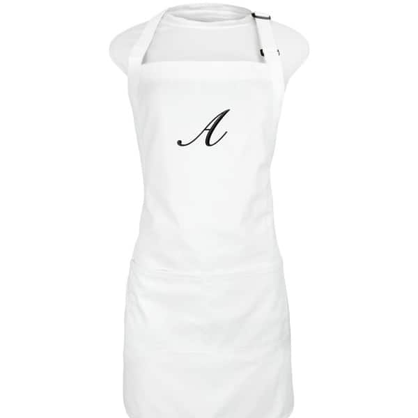 Kaufman Monogram FREE letter White apron with two pockets