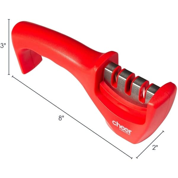 Cheer Collection Culinary Knife Sharpener, Professional 3Stage Manual