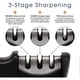 preview thumbnail 4 of 9, Cheer Collection Culinary Knife Sharpener, Professional 3-Stage Manual Knife Sharpening with Safety Glove