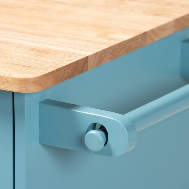 Copper Grove Hudaydah Modern Blue Kitchen Cart