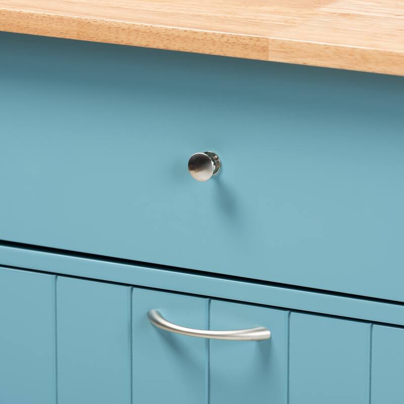 Copper Grove Hudaydah Modern Blue Kitchen Cart