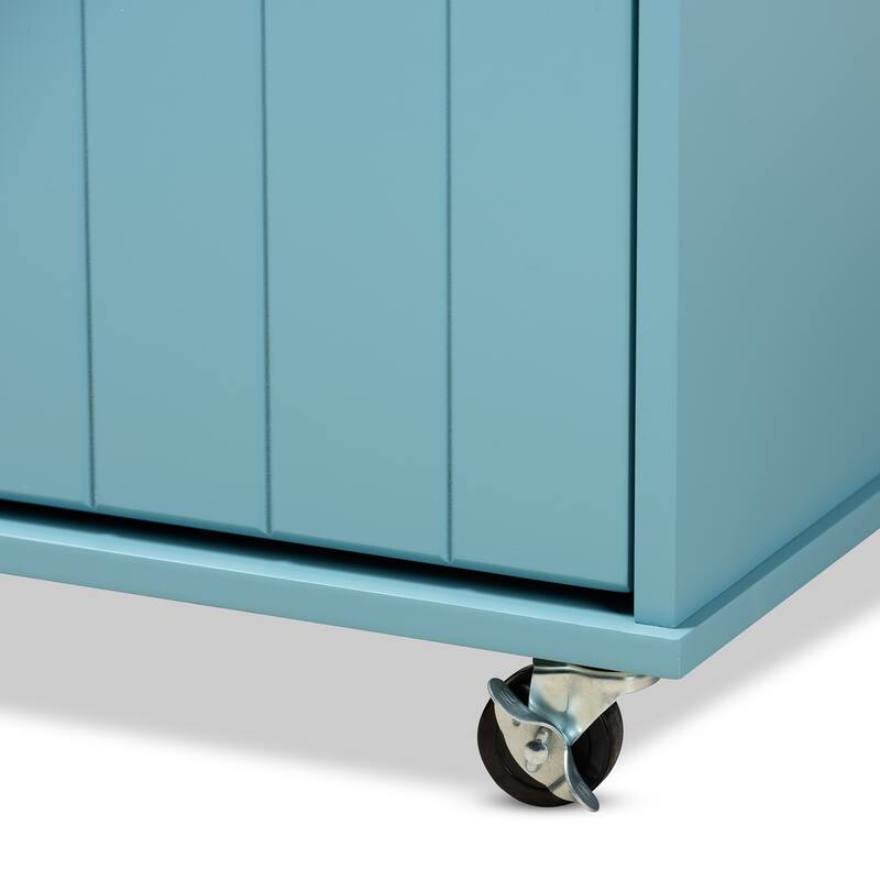 Copper Grove Hudaydah Modern Blue Kitchen Cart