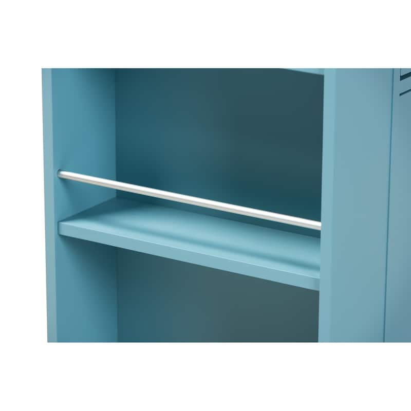 Copper Grove Hudaydah Modern Blue Kitchen Cart