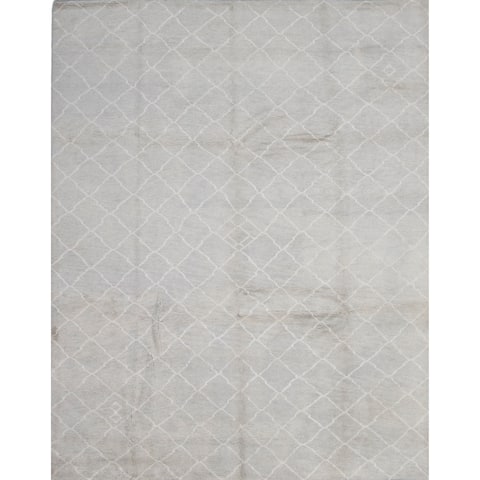 Hand-knotted Arlequin Khaki Wool Rug