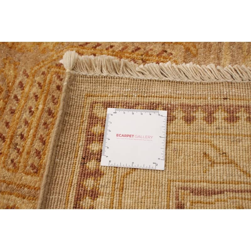 Hand-knotted Peshawar Oushak Beige Wool Rug - 9'3" x 11'7"/9'3 x 11'7