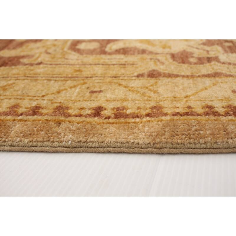 Hand-knotted Peshawar Oushak Beige Wool Rug - 9'3" x 11'7"/9'3 x 11'7