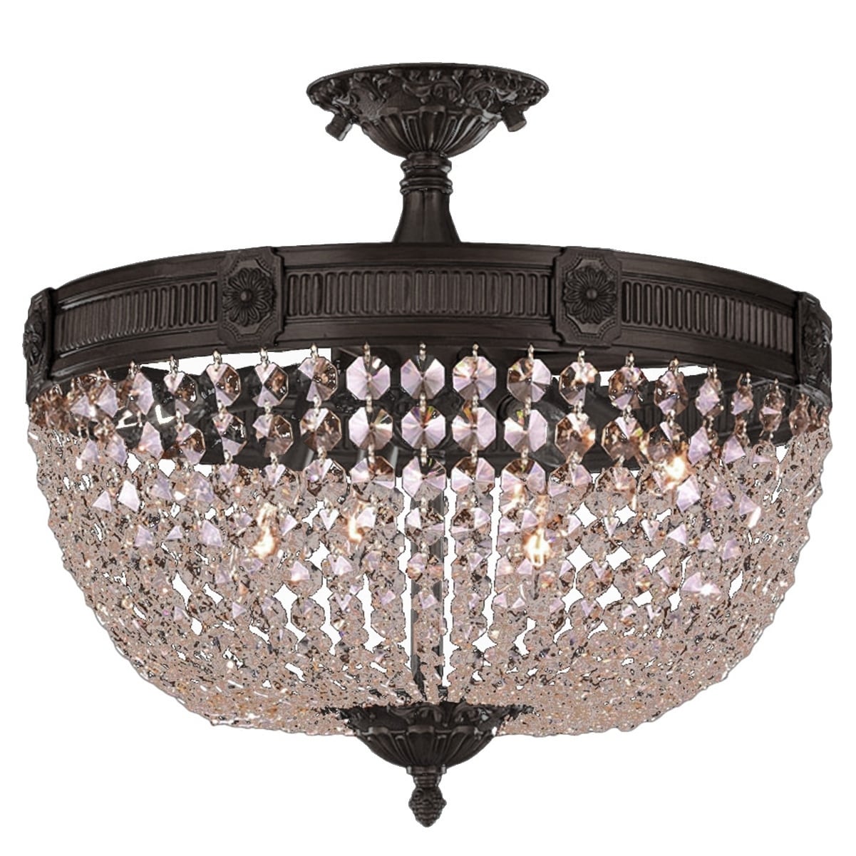 semi flush mount basket light