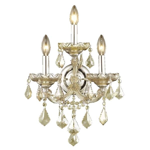 slide 2 of 2, Worldwide W23071C12GT Three Light Wall Sconce Maria Theresa Chrome - One Size Clear - One Size