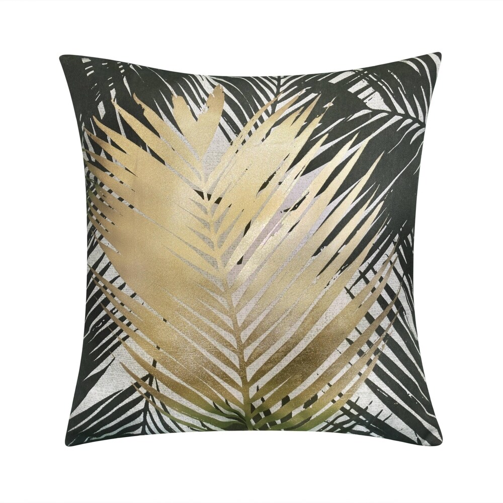 Home Outdoor Gold Leaf Decorative Faux Gold Scribble Accent Pillow
