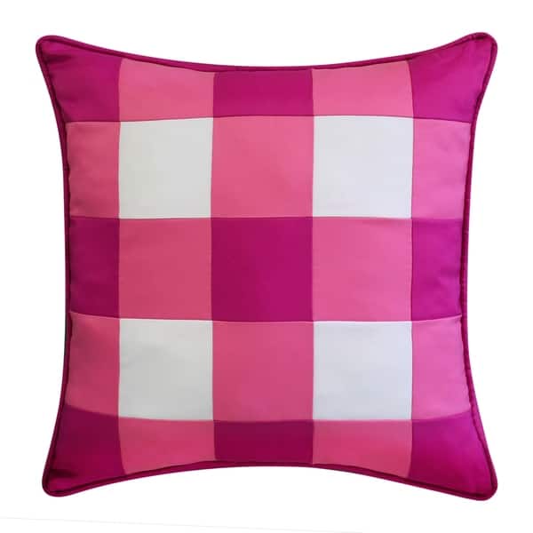 Edie At Home Outdoor Gingham Decorative Throw Pillow, Pink On Sale
