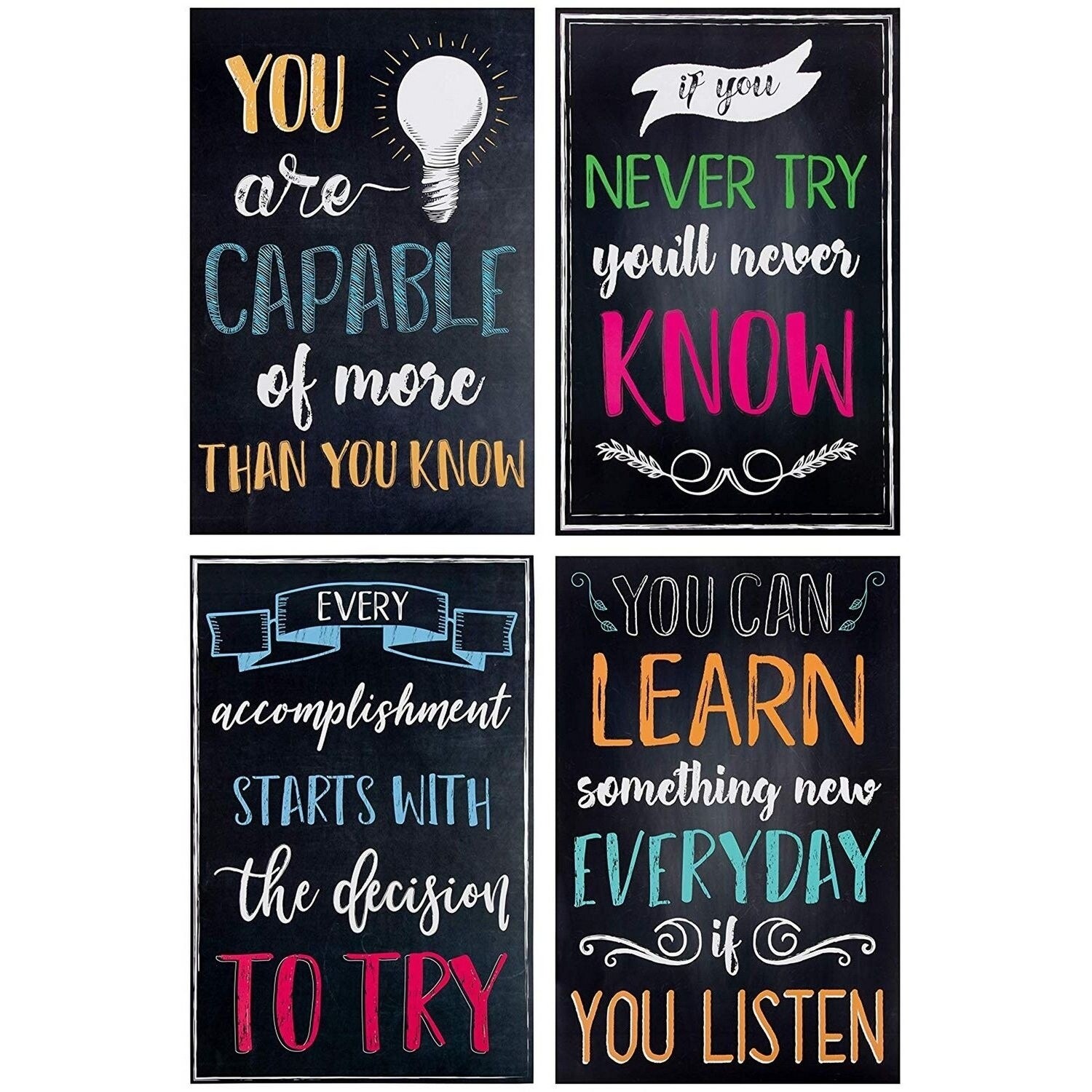 5 Ace You Can If You Think Can Motivational,Office Quotes Inspirational  Paper Poster