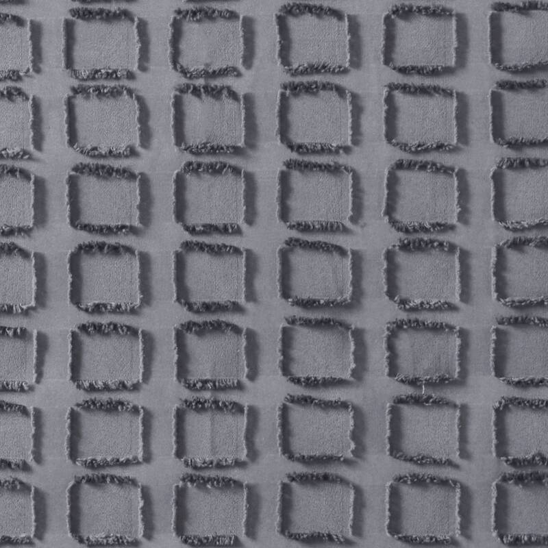 Madison Park Quade Woven Clipped Solid Shower Curtain