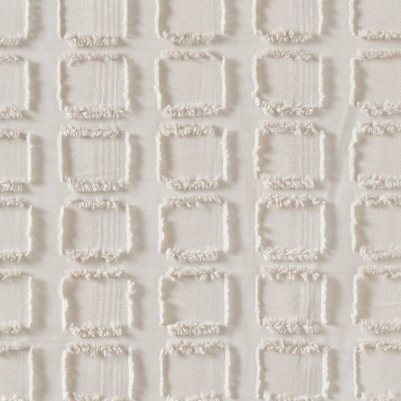 Madison Park Quade Woven Clipped Solid Shower Curtain