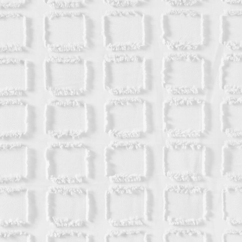 Madison Park Quade Woven Clipped Solid Shower Curtain