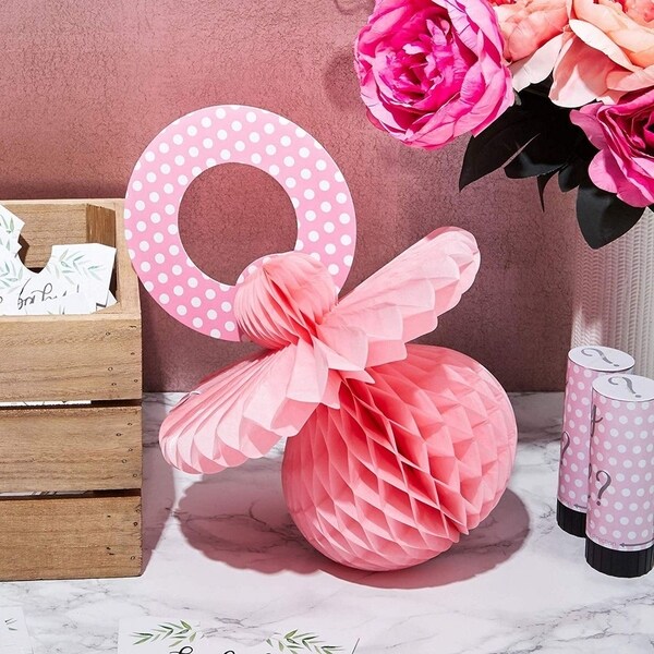 light pink baby shower decorations