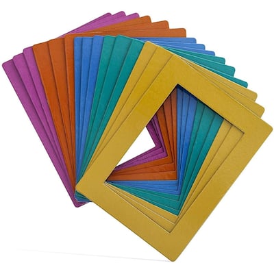 15-Pack Magnetic Picture Frames for Refrigerator, 5 Assorted Colors, 4x6 Photos