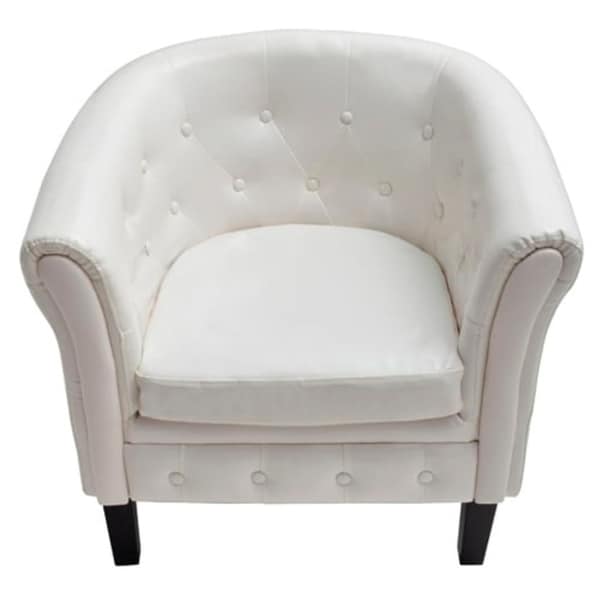 Artificial Leather Armchairs Tub Chair White
