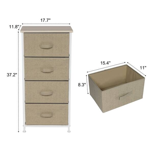 Shop Kinbor 4 Drawer Fabric Dresser Storage Cabinet Organizer