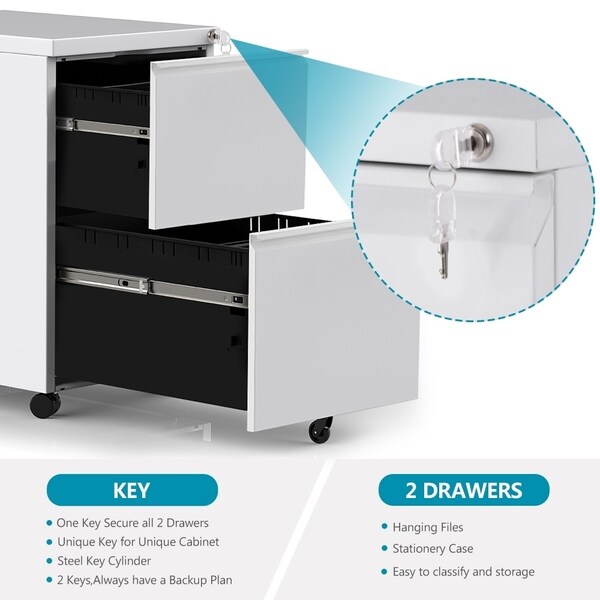 Office Products Office Furniture Accessories Cabinets Racks Shelves Merax File Cabinet Mobile 3 Drawer Metal Pedestal Filing Cabinets With Lock Key 5 Rolling Casters Fully Assembled For Home Office Hanging