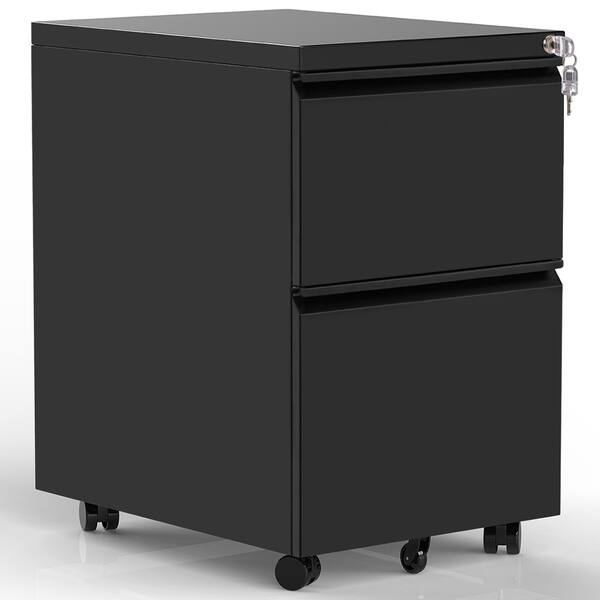 Merax 2-Drawer Mobile File Cabinet with Keys, Fully Assembled Except Casters
