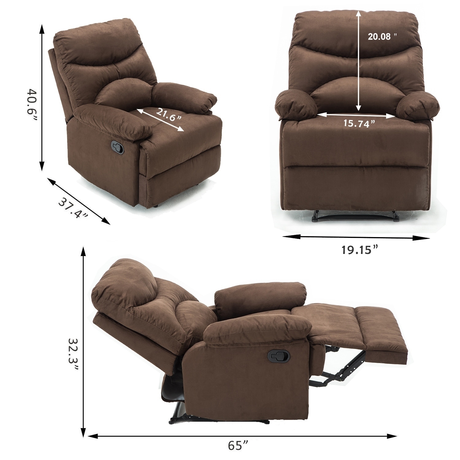 Shop Recliner Chair Massage Heat Lounge Manual Sofa Chair