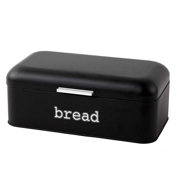 Stainless Steel Bread Box Storage Container for Kitchen Counter, Matte Black