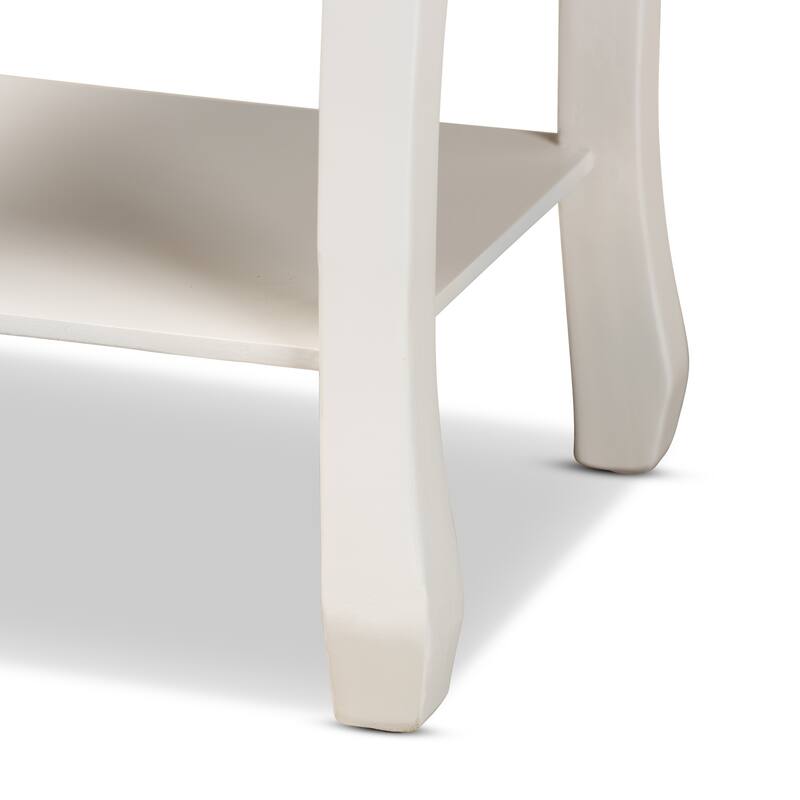 Baxton Studio Gabrielle Traditional French Country Provincial White-Finished 2-Drawer Wood End Table