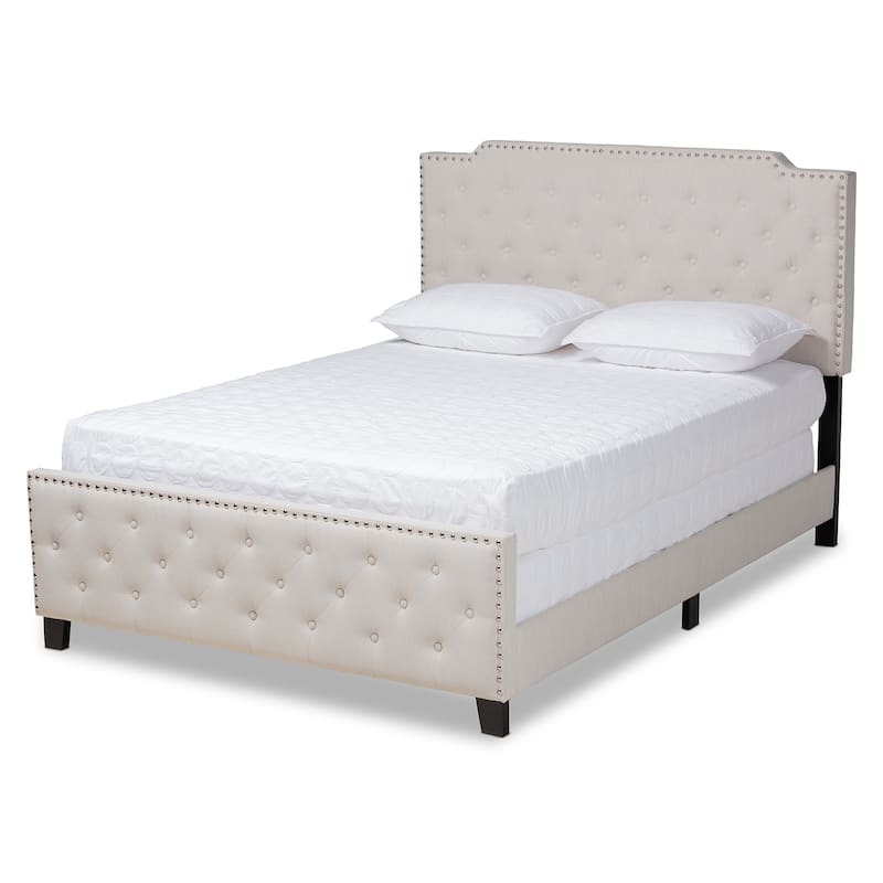 Copper Grove Enzers Upholstered Button-tufted Panel Bed - Queen - Beige