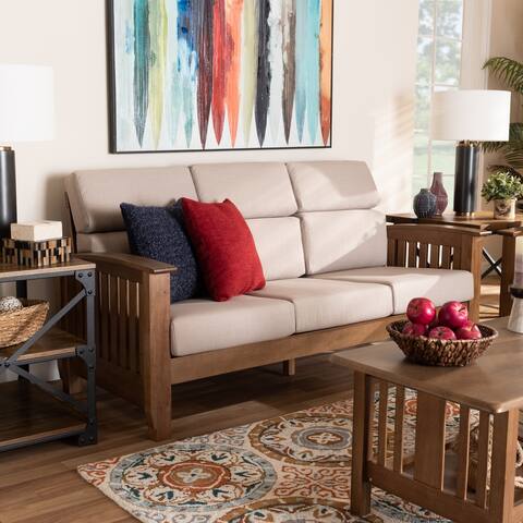 Charlotte Modern Classic Mission Style Upholstered Sofa