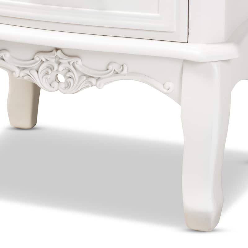 Baxton Studio Gabrielle Traditional French Country Provincial White-Finished 3-Drawer Wood End Table