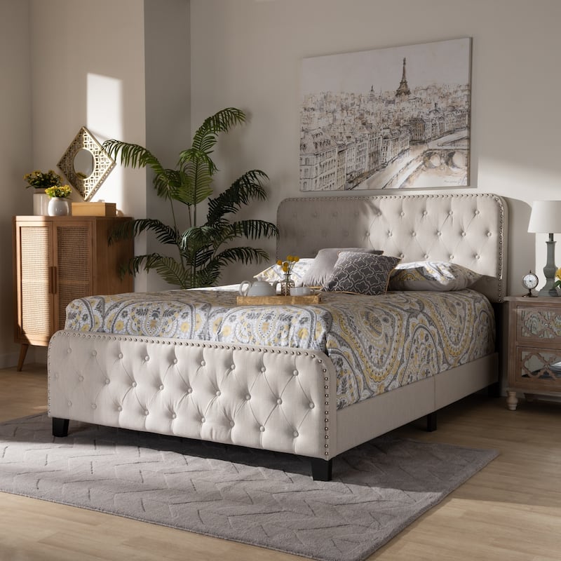 Annalisa Button-tufted Fabric Panel Bed