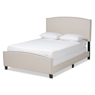 Baxton Studio Morgan Modern Transitional Fabric Upholstered Panel Bed (Beige - Full)
