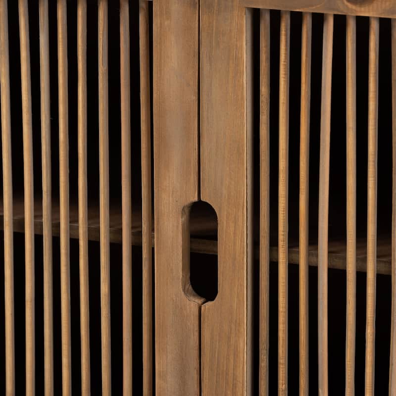 Clement Rustic Transitional Oak Finished Accent Storage Cabinet