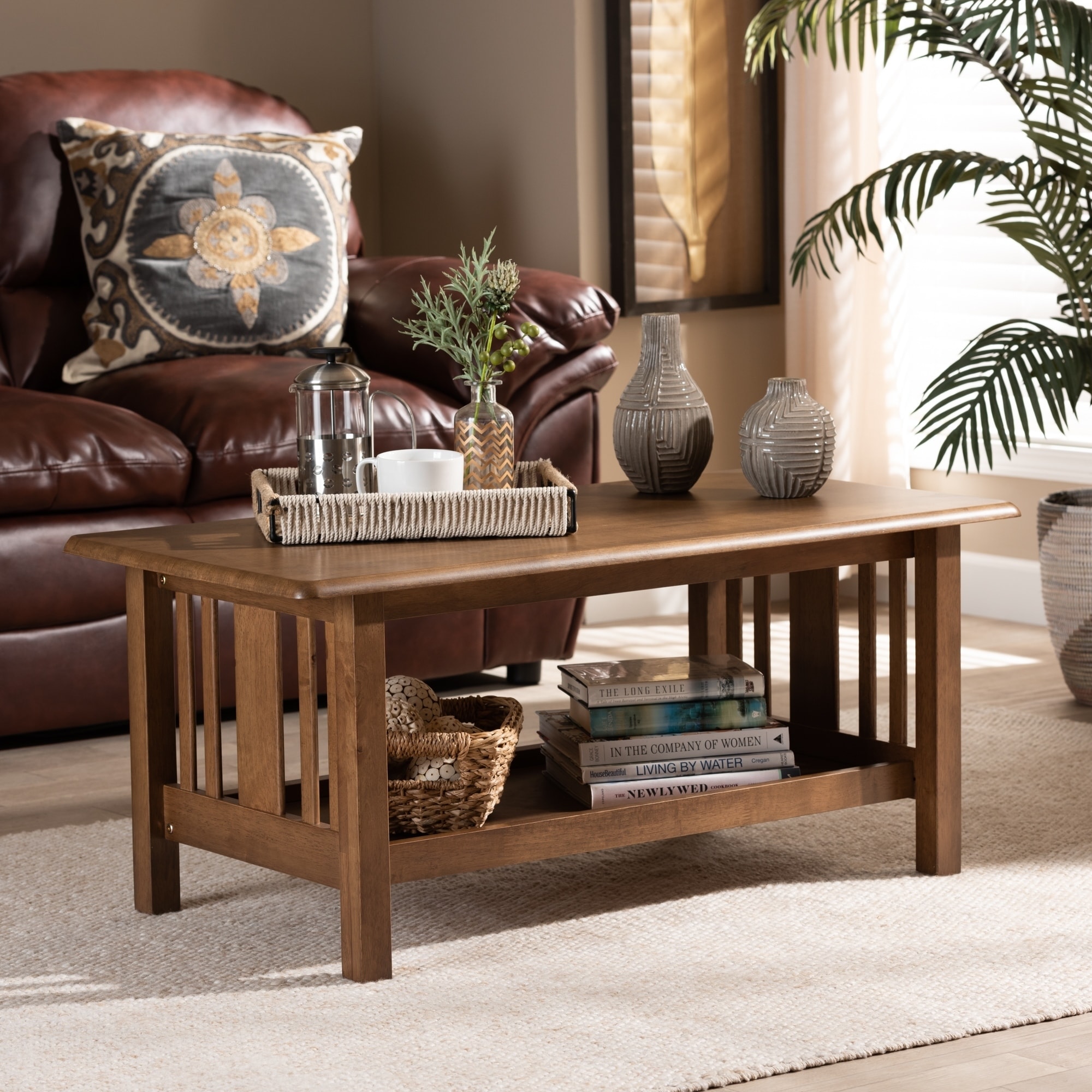 Copper Grove Shoys Mission Style Brown Coffee Table Overstock