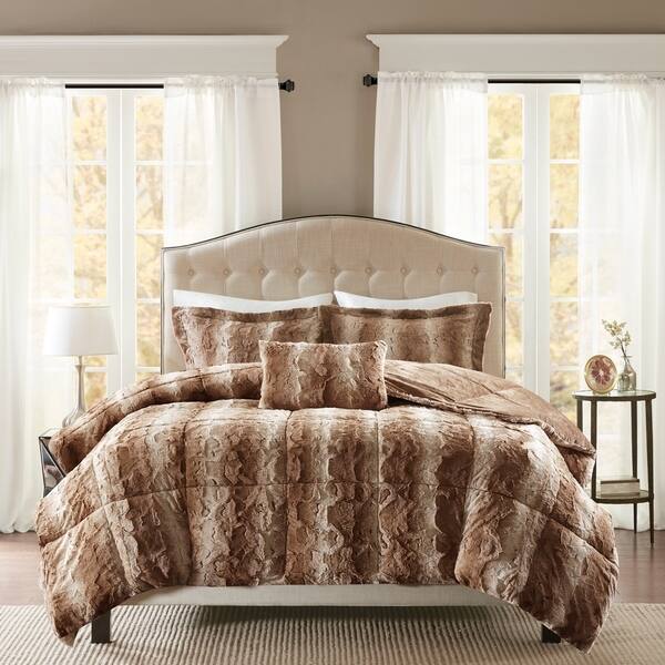 Shop Madison Park Marselle Faux Fur Full Queen Size Comforter Set