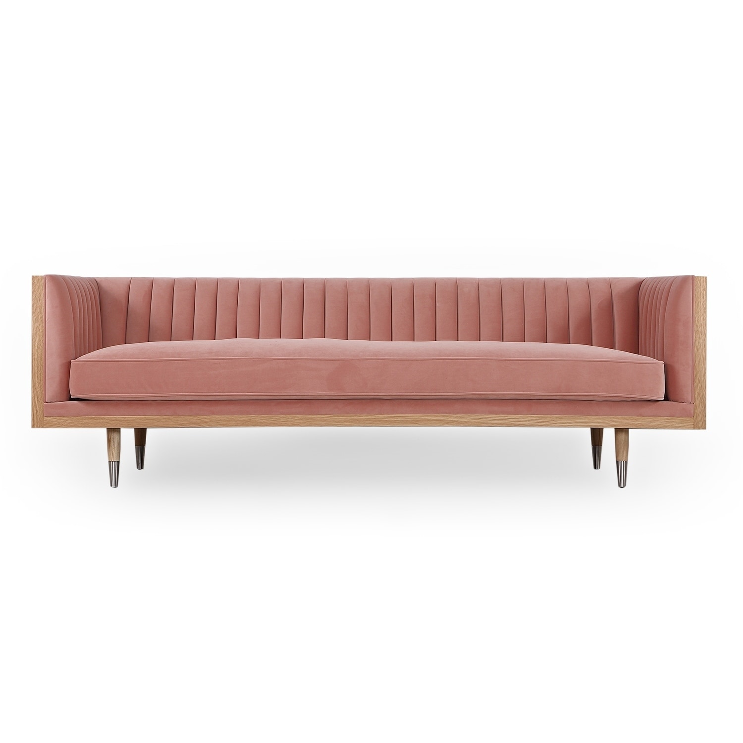 KARDIEL Woodrow Linea Mid-century Modern 87-inch Velvet Sofa
