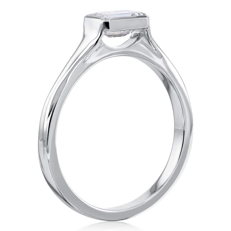Annello by Kobelli 0.5 Carat Emerald Forever One Moissanite Solitaire Engagement Ring in 14k Gold (DEF/VS)