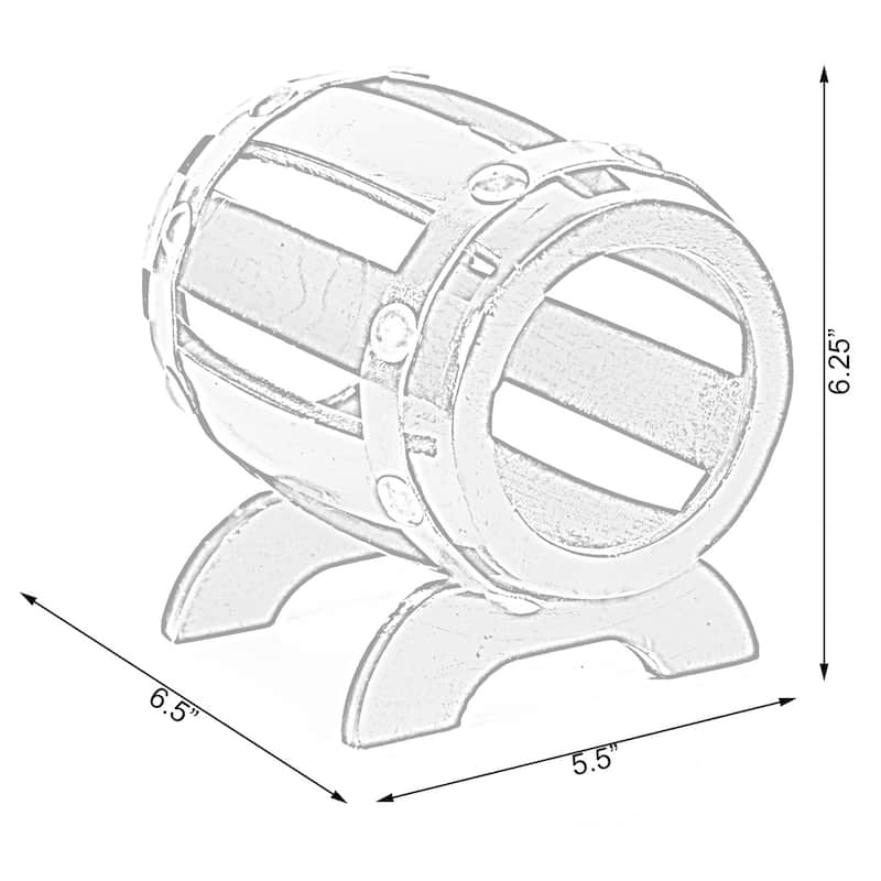 Wooden Wine Barrel Shaped Vintage Decorative Single Bottle Wine Holder