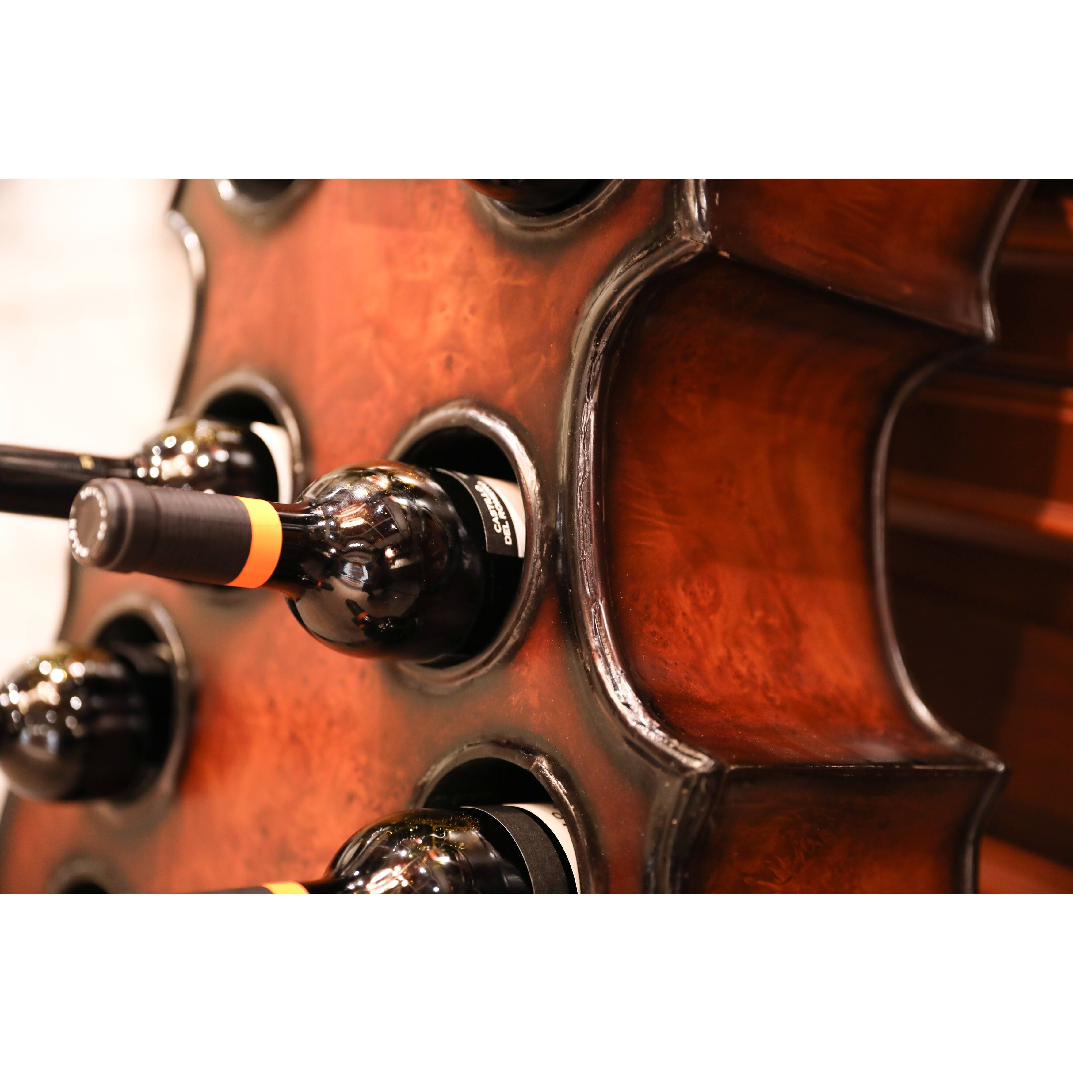 Decorative 10 Bottle Wooden Cello Shaped Wine Rack Bed Bath & Beyond