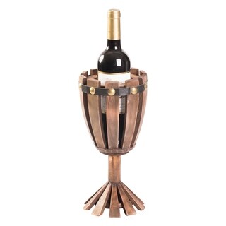 Wooden Wine Goblet Shaped Vintage Decorative Single Bottle Wine Holder ...