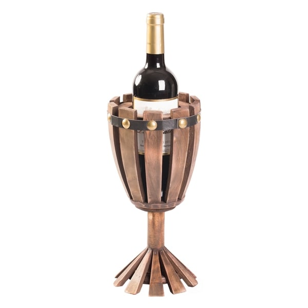 Wooden Wine Goblet Shaped Vintage Decorative Single Bottle Wine