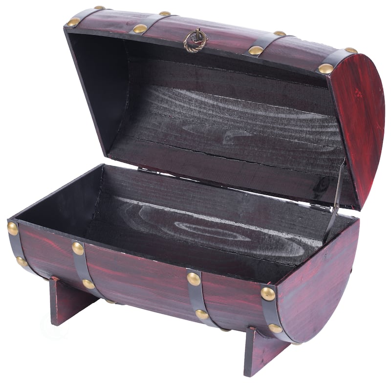 Wooden Wine Barrel Shaped Treasure Chest Vintage Wine Holder