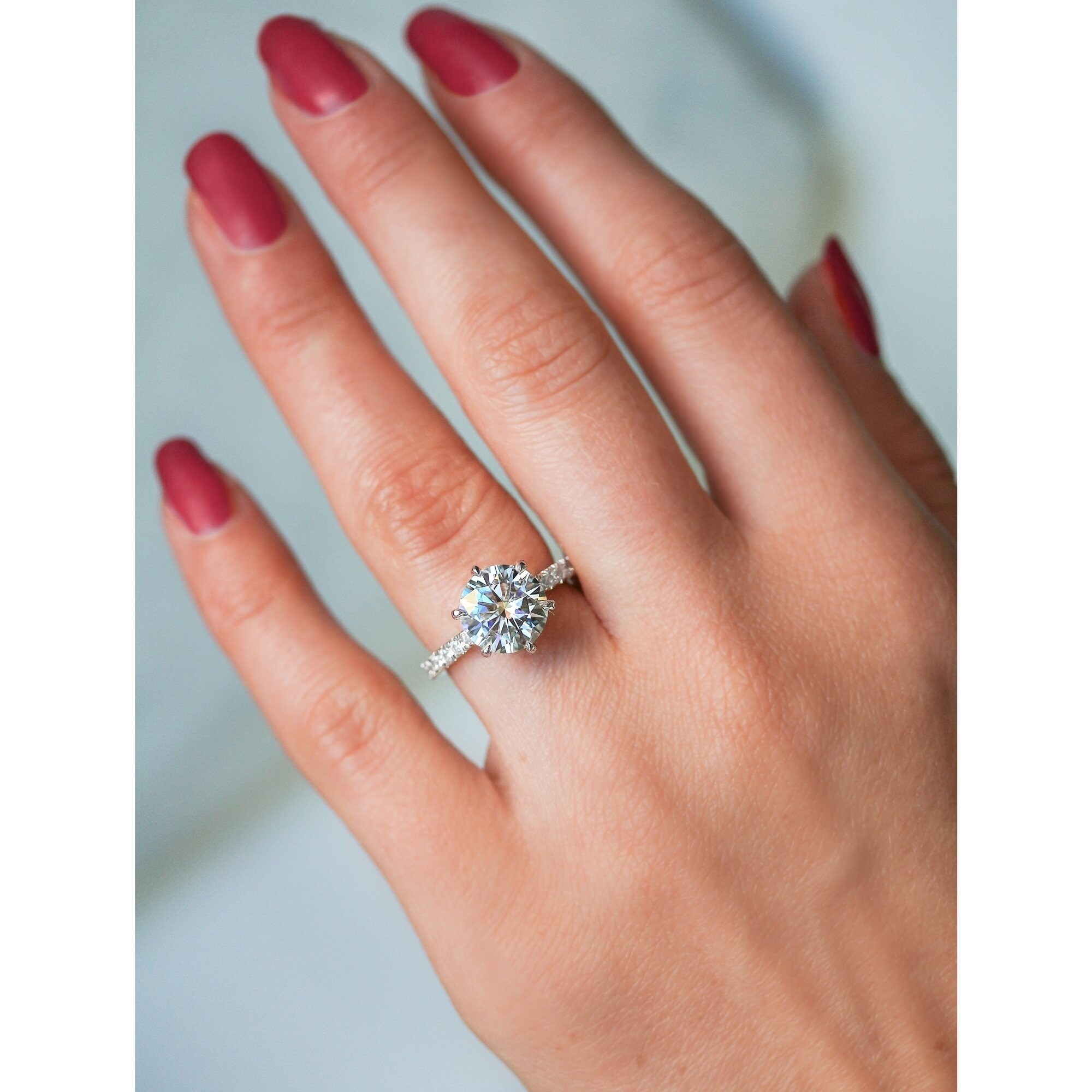 6 carat moissanite ring