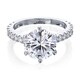 preview thumbnail 16 of 15, Annello by Kobelli 3.10 Carat Round Moissanite and 1/2ct Lab Grown Diamond 6-Prong Engagement Ring in 14k Gold (DEF/VS)