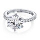 preview thumbnail 1 of 15, Annello by Kobelli 3.10 Carat Round Moissanite and 1/2ct Lab Grown Diamond 6-Prong Engagement Ring in 14k Gold (DEF/VS)