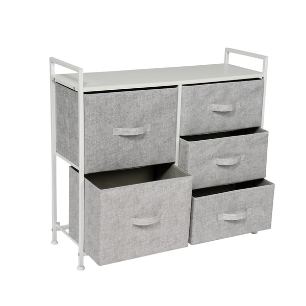 Shop Kinbor Wide Dresser Storage Tower W 5 Drawers Storage Cubes