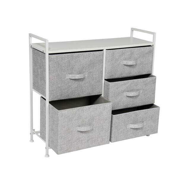 Kinbor Wide Dresser Storage Tower W 5 Drawers Cubes Kinbor Wide Dresser Storage Tower W