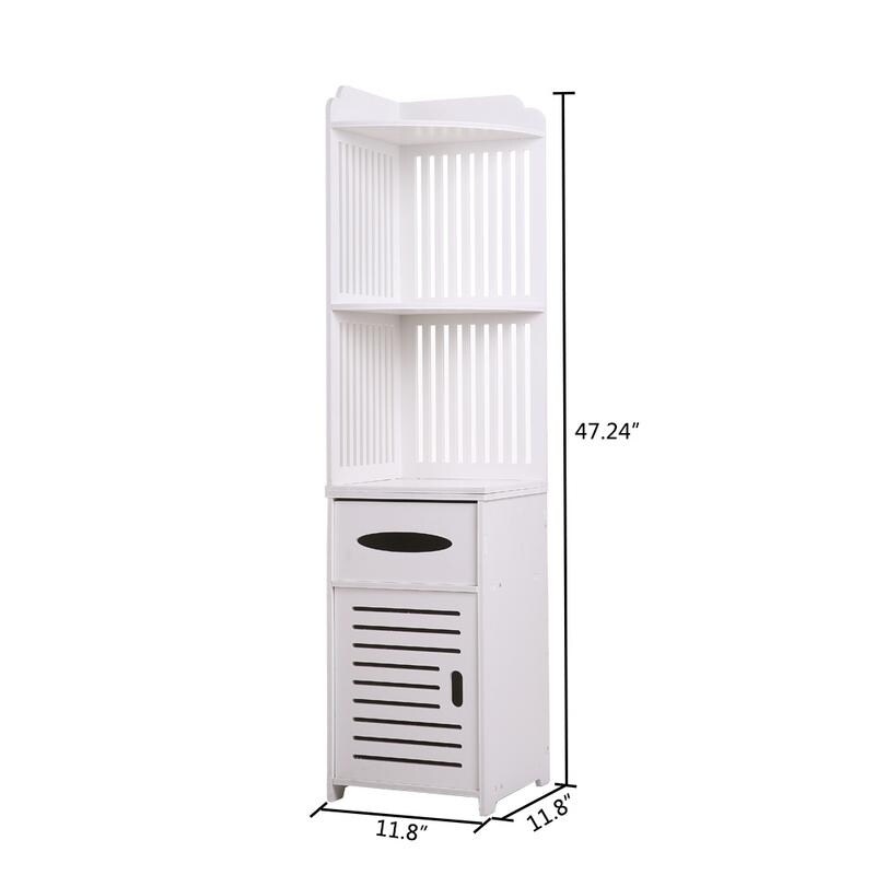 Shop Bathroom Storage Corner Floor Cabinet With Doors And Shelves Thin Toilet Vanity Cabinet On Sale Overstock 30139998