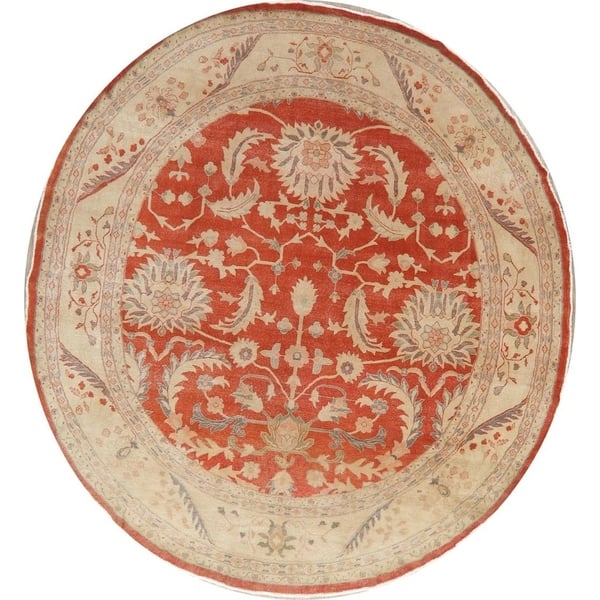slide 1 of 16, Floral Oushak Turkish Area Rug Wool Handmade Oriental Rust Carpet - 8'7" x 10'6" Oval