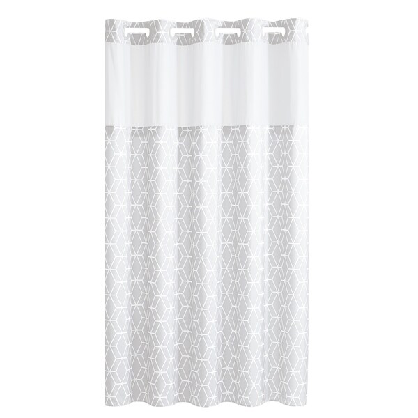 Hookless? Prism Plain Weave Shower Curtain With Peva Liner White (As